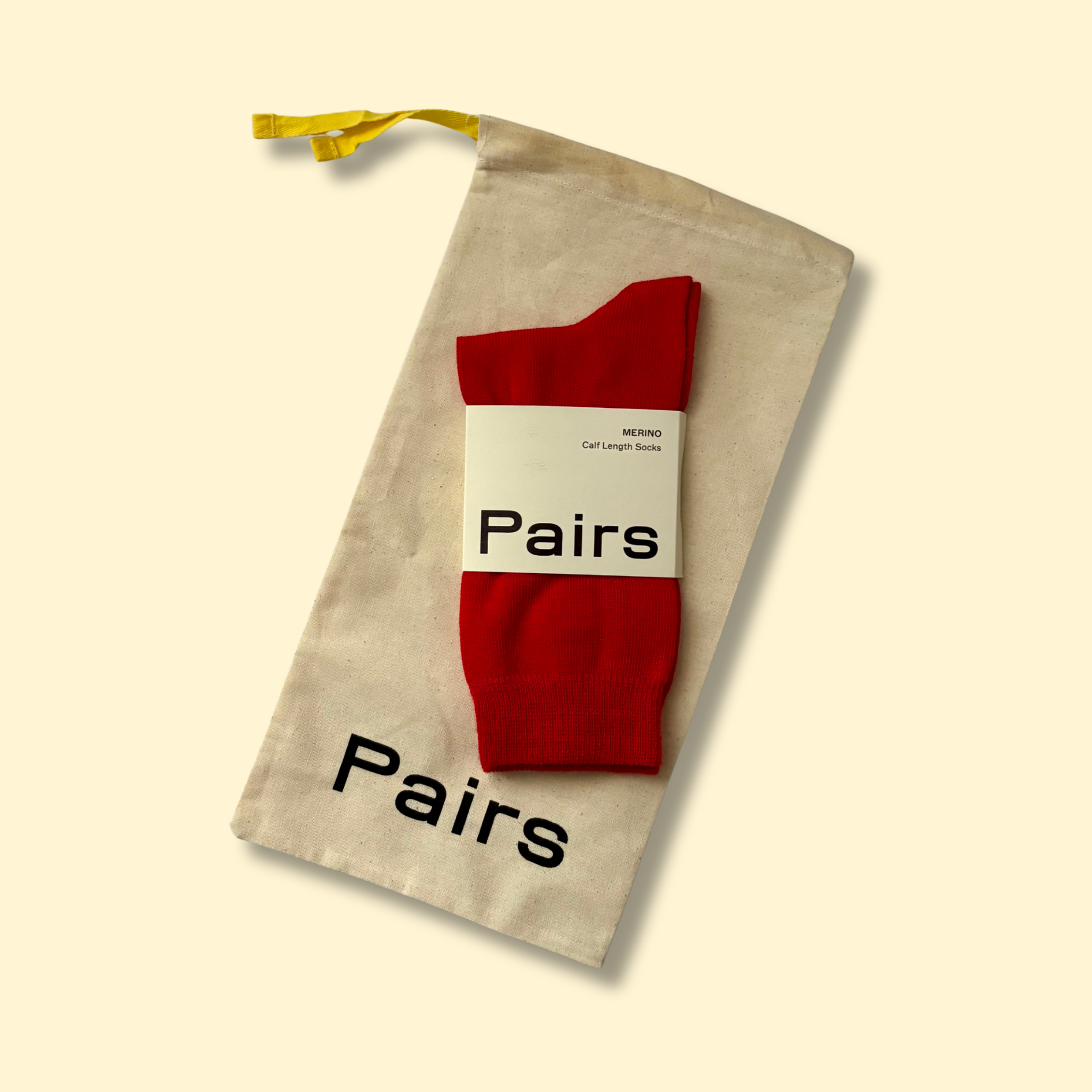 Pairs Postbox Red Merino Socks with Bag
