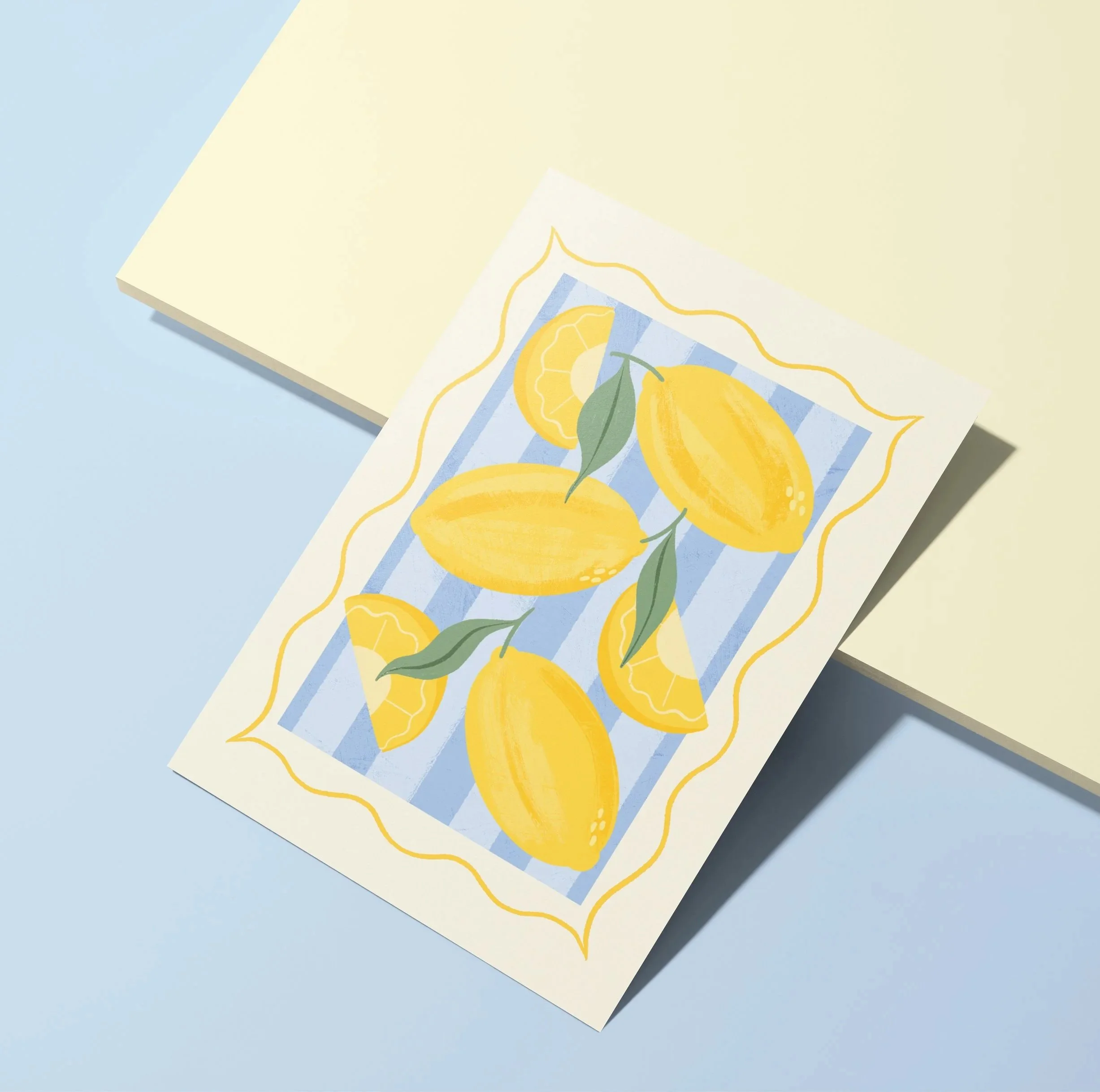 Melissa Donne Studio Les Citrons A6 Greetings Card flat