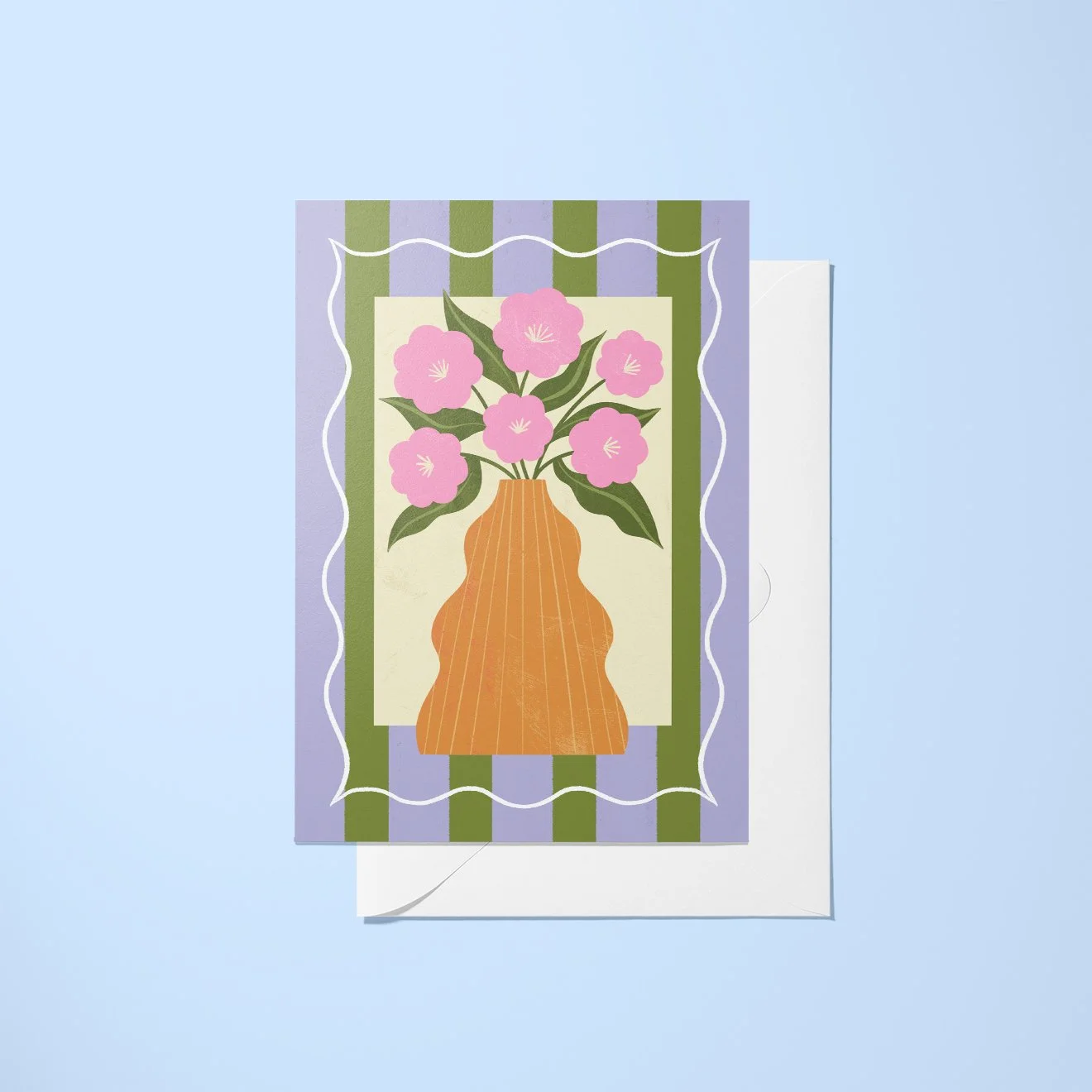 Floral Vase  A6 Greetings Card