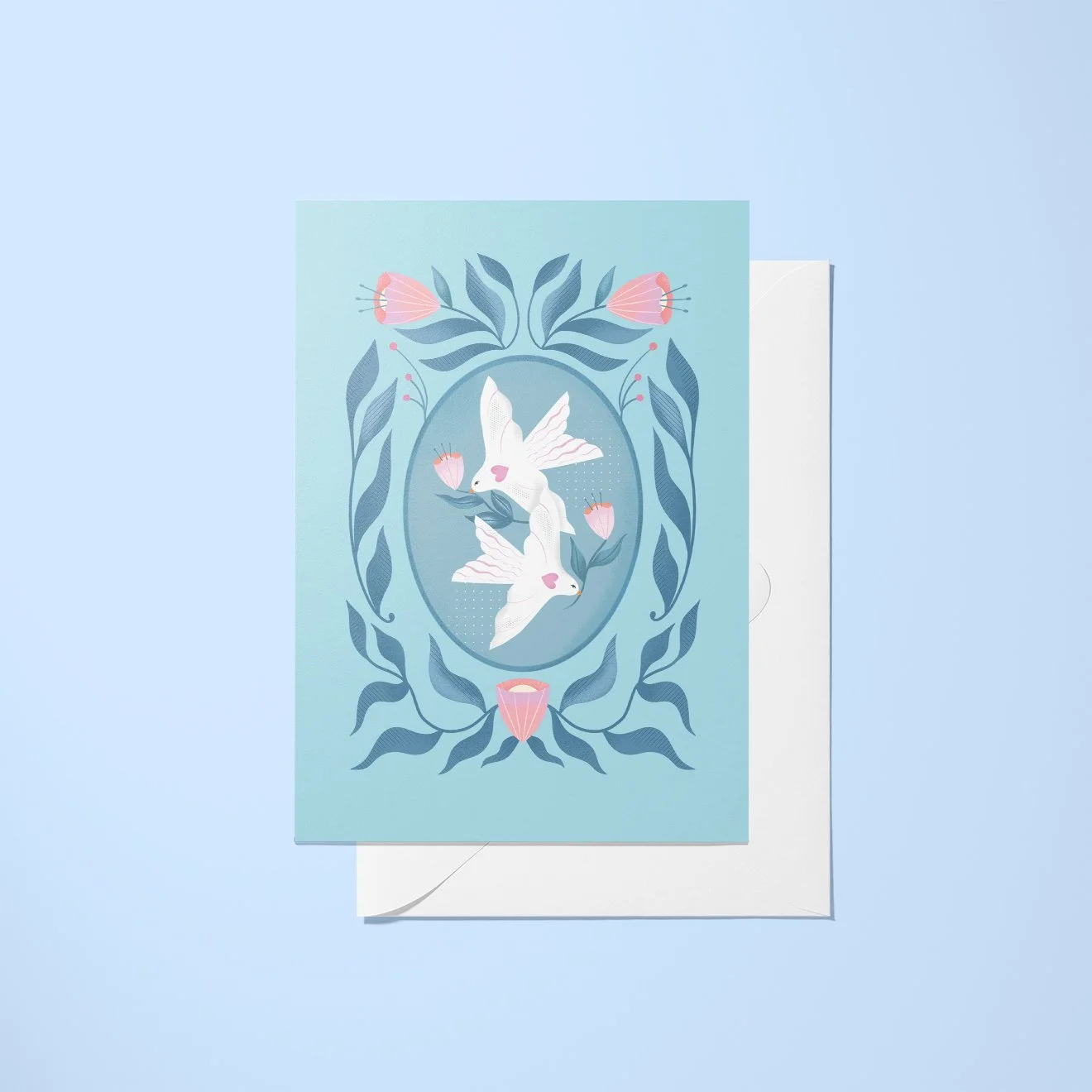 Lovebirds A6 Greetings Card