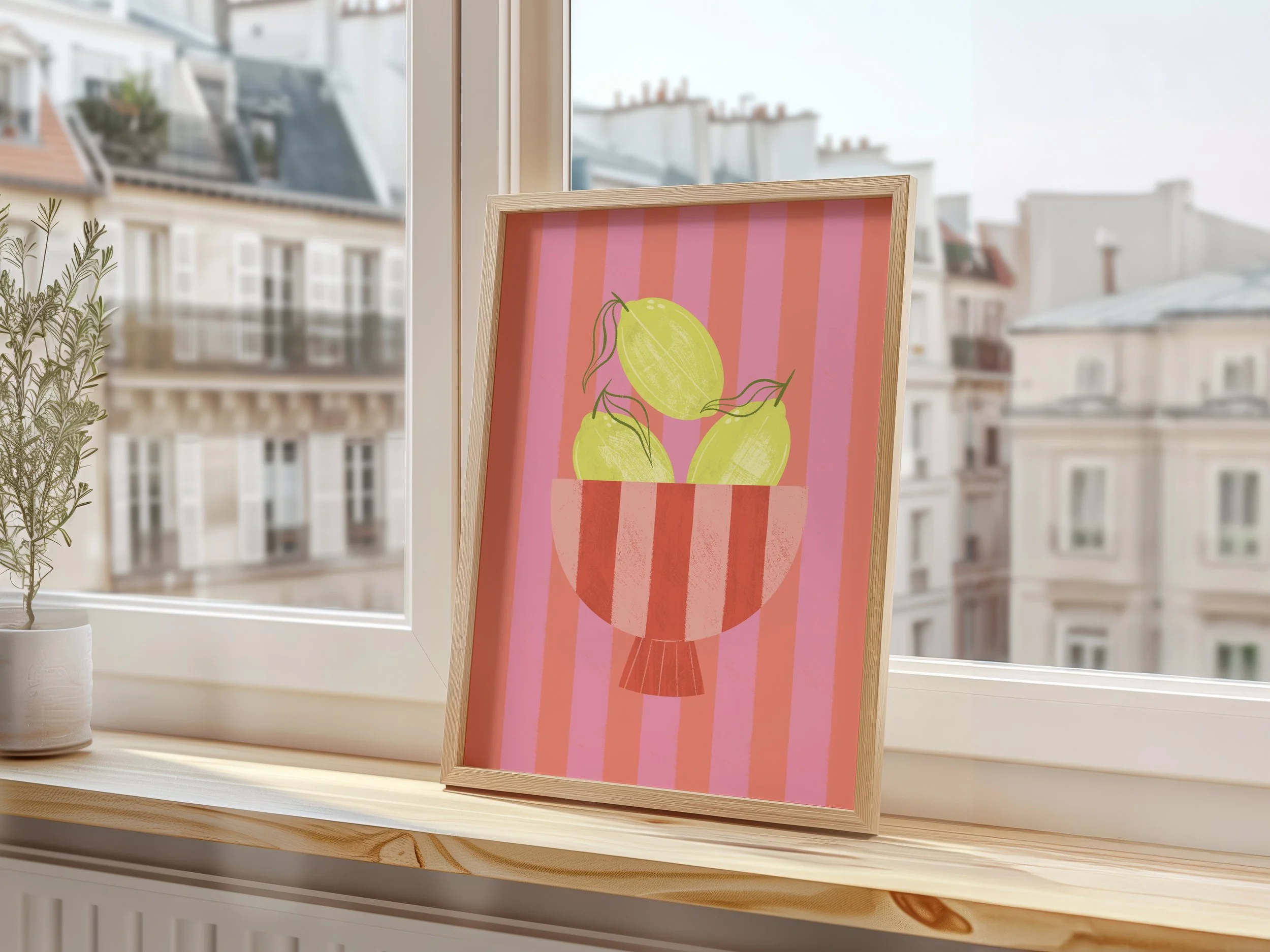 Melissa Donne Studio Les Citrons A4 Art Print Display