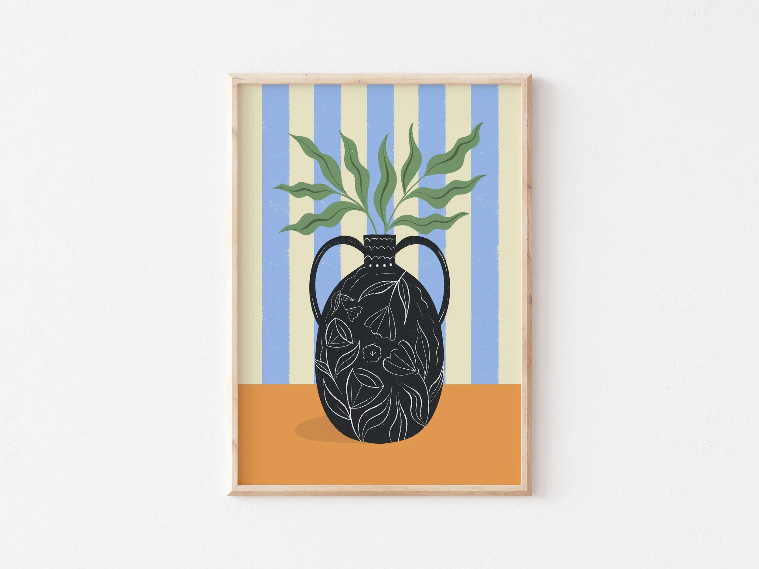 Leaves in Vase A4 Art Print