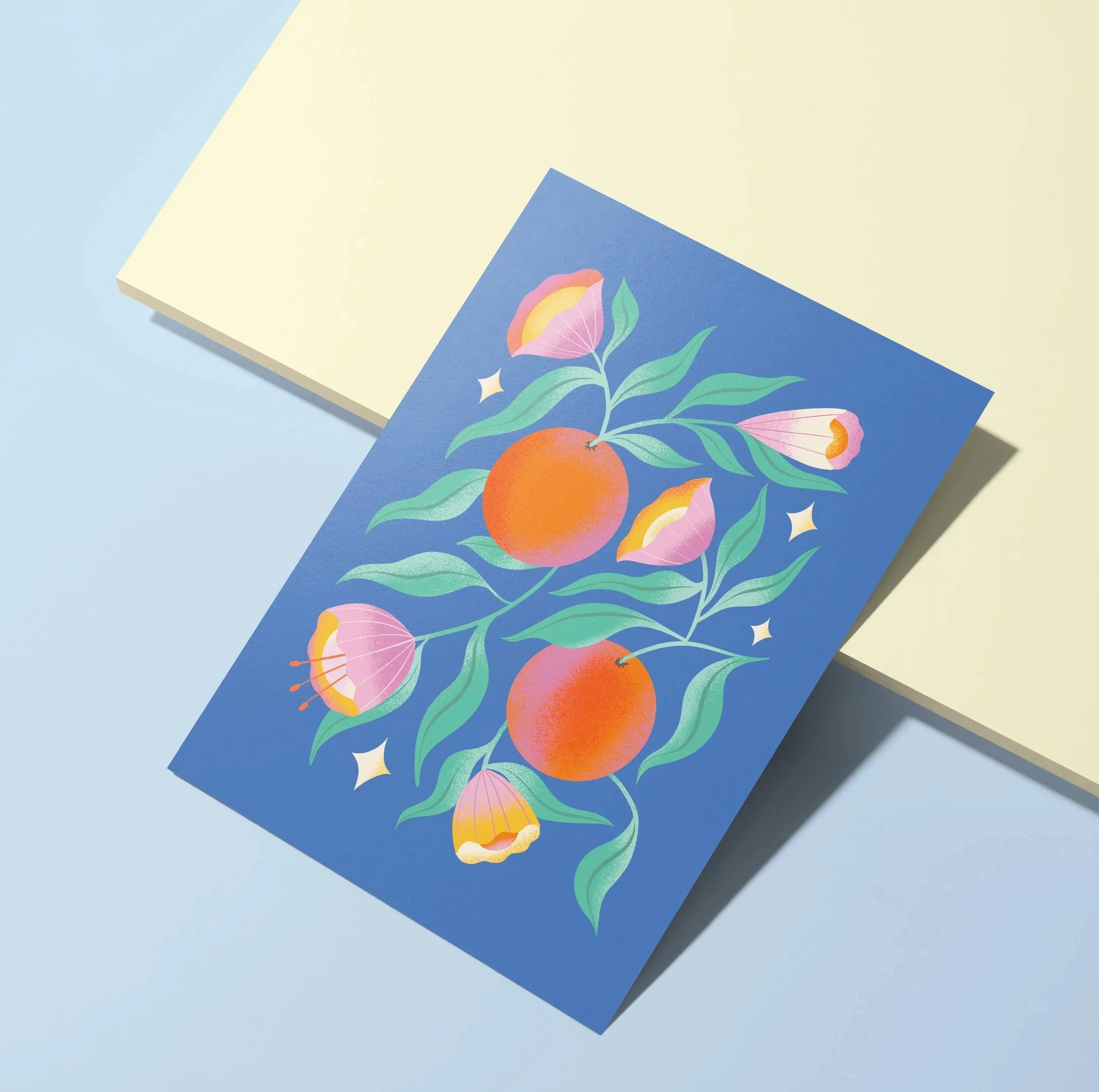 Melissa Donne Studio Flowers and Fruit A6 Greetings Card flat