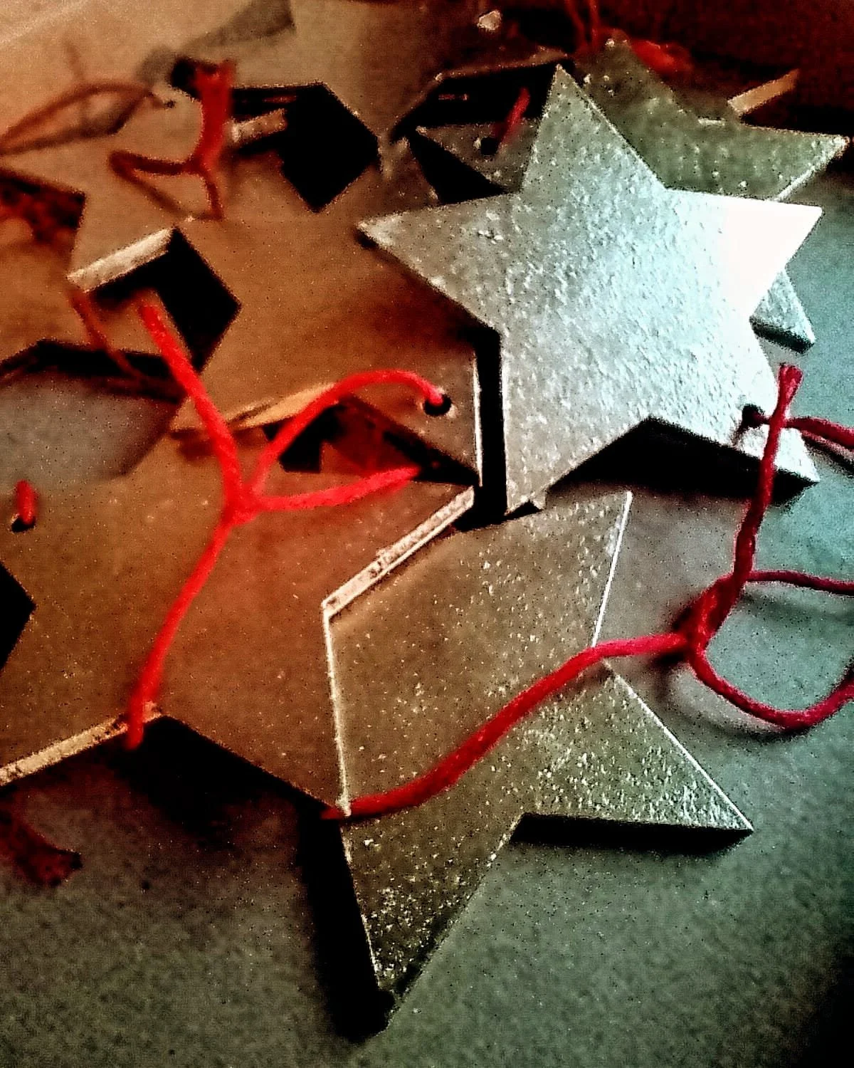 Gold Wooden Hanging Stars