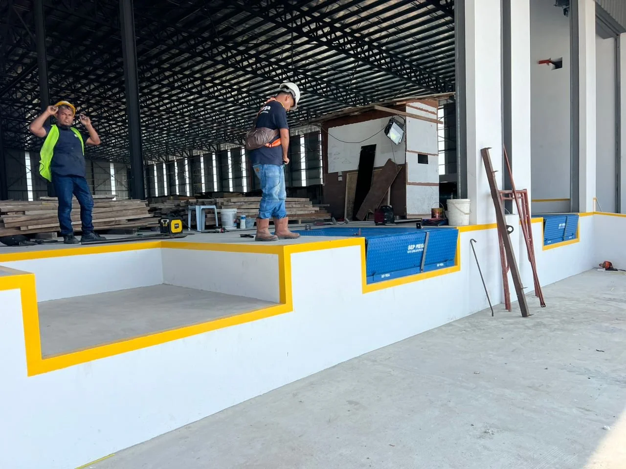 Dock Leveller Pit. Malaysia fabrication, manufacturing and installation. warehouse equipment.
