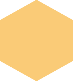 A hexagonal shape with a solid yellow colour.