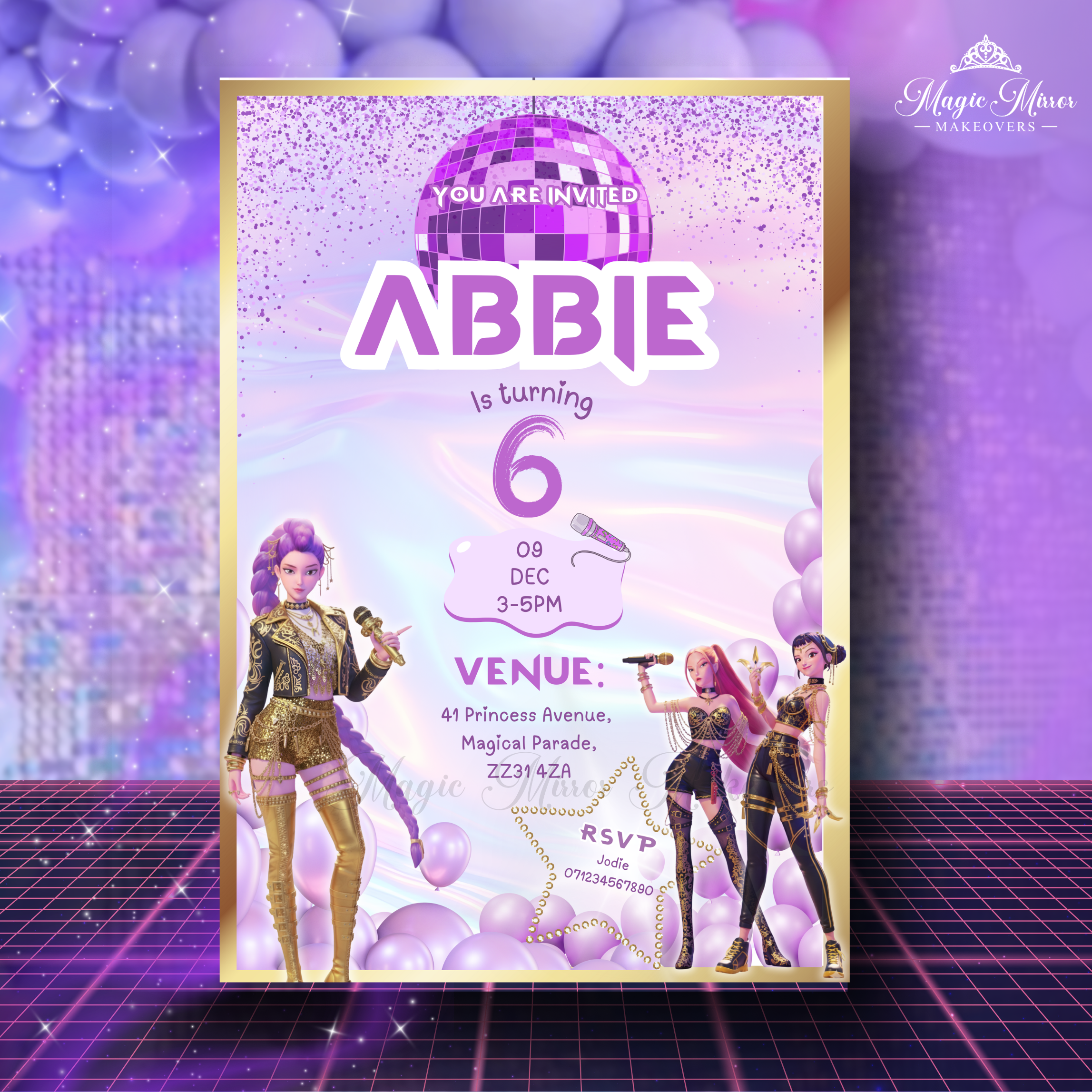 Kpop Demon Hunters Birthday Invitation - Digital Download Template For Canva