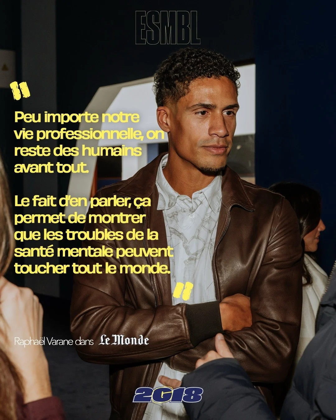 Quand @&zwnj;raphaelvarane partageait son regard sur l&rsquo;importance de lib&eacute;rer la parole sur la sant&eacute; mentale &agrave; l&rsquo;occasion de la sortie du documentaire T&ecirc;tes Plongeantes : faire &eacute;quipe avec la sant&eacute; 