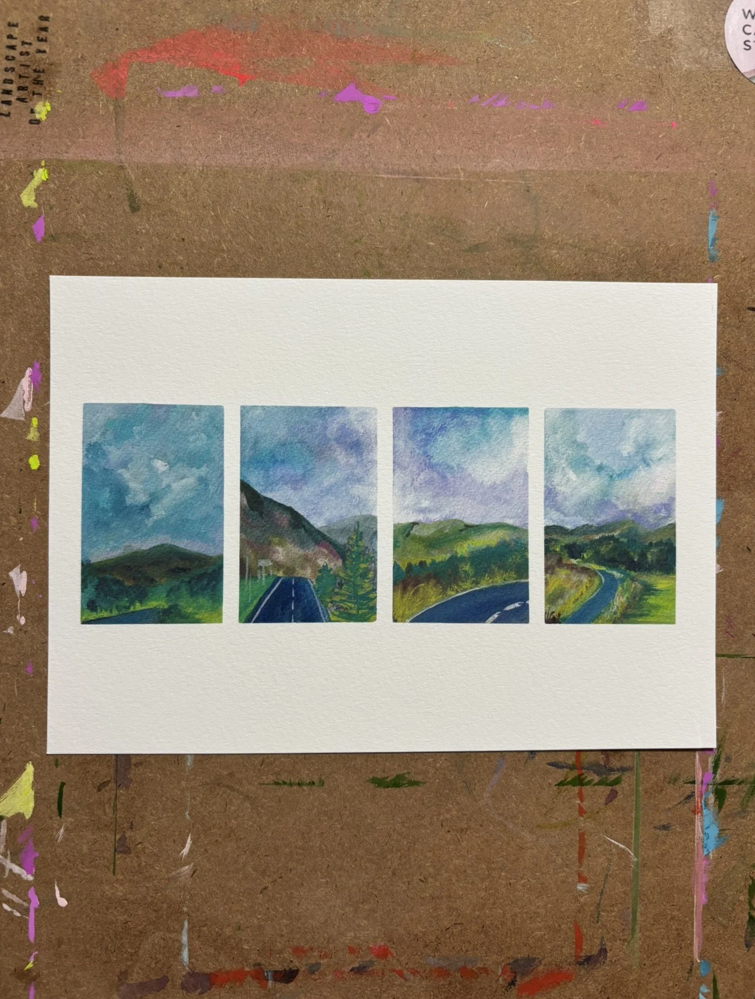 All Roads Lead Home Print Scottish Hills and Roads Watercolour and Gouache A5 or A6 size (Copy)