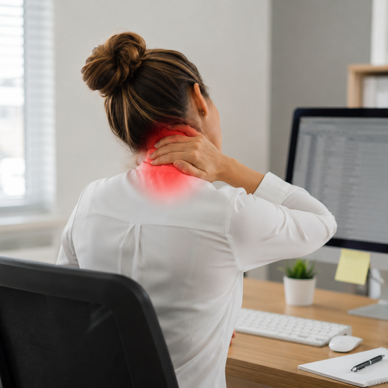 Nackenschmerzen durch Büroarbeit – Ursachen und Behandlungsmöglichkeiten