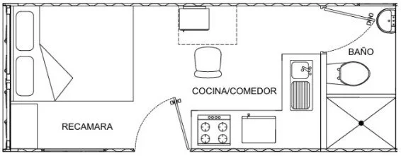 MARGARITA MODEL STUDIO/ESTUDIO (8’X20’ = 160’ SQ FT) = 2.44 X 6.8 = 16.6MT²