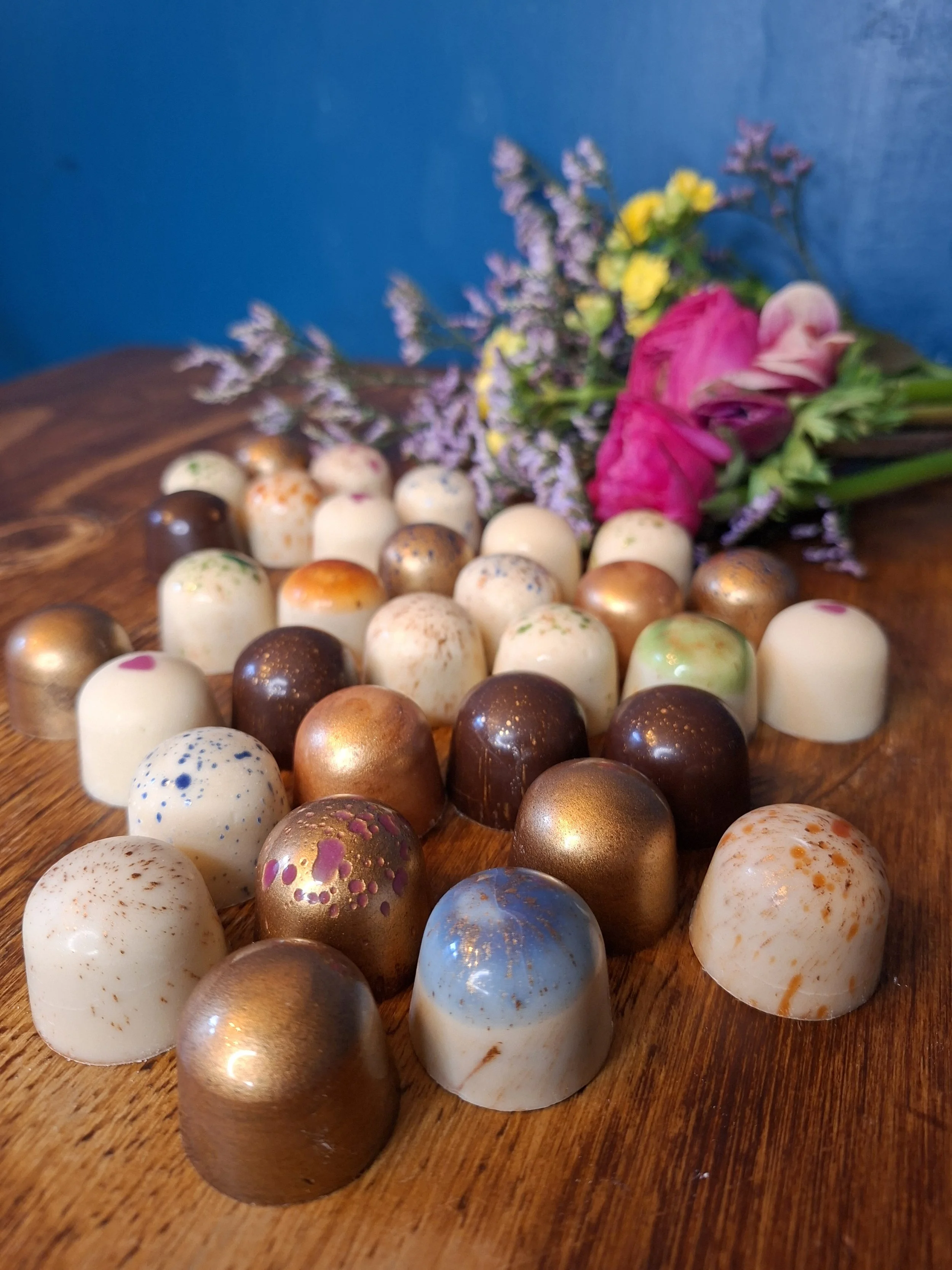 Kleine Auswahl verschiedener veganer Special Pralinen