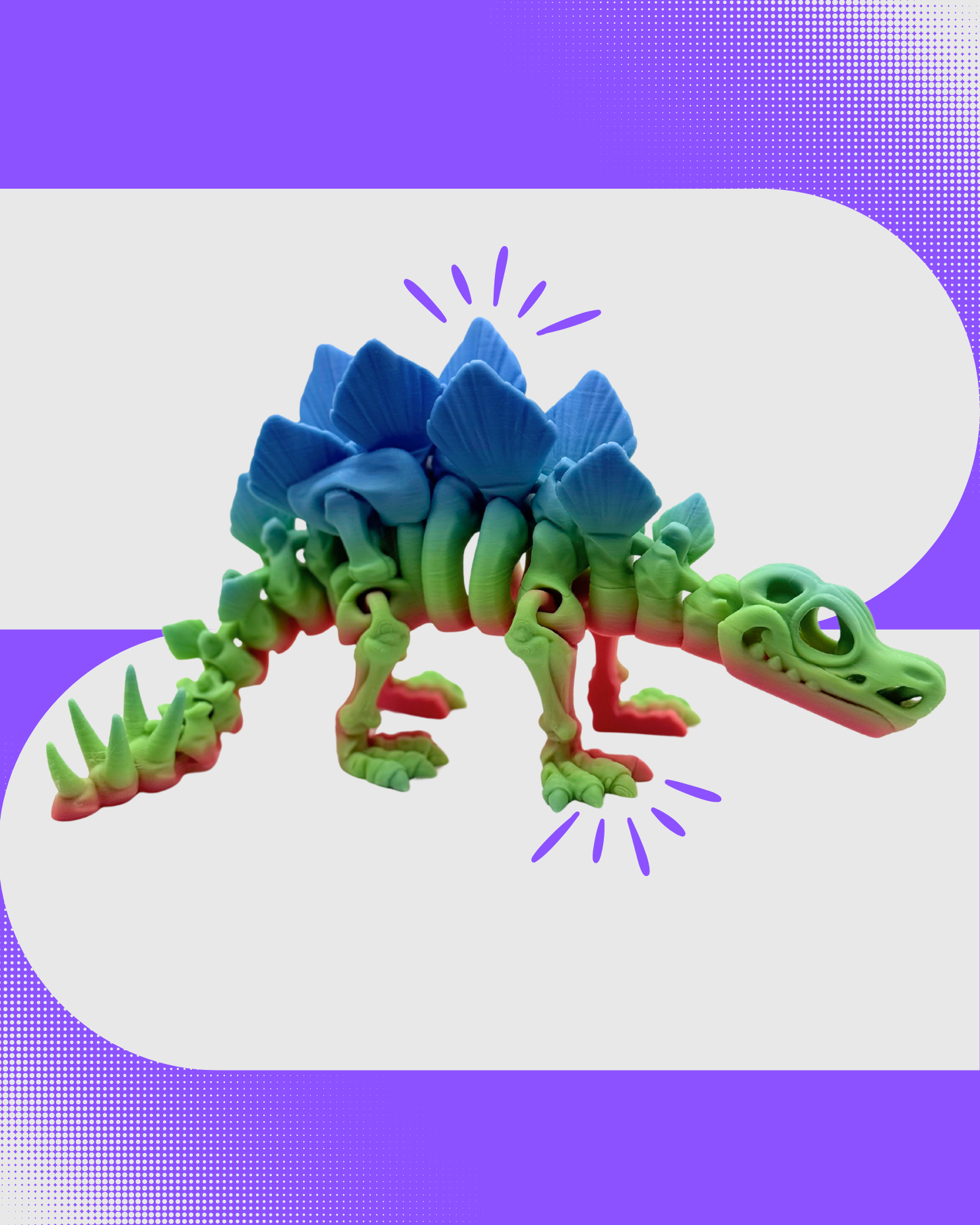 Pastel Rainbow Stegosaurus