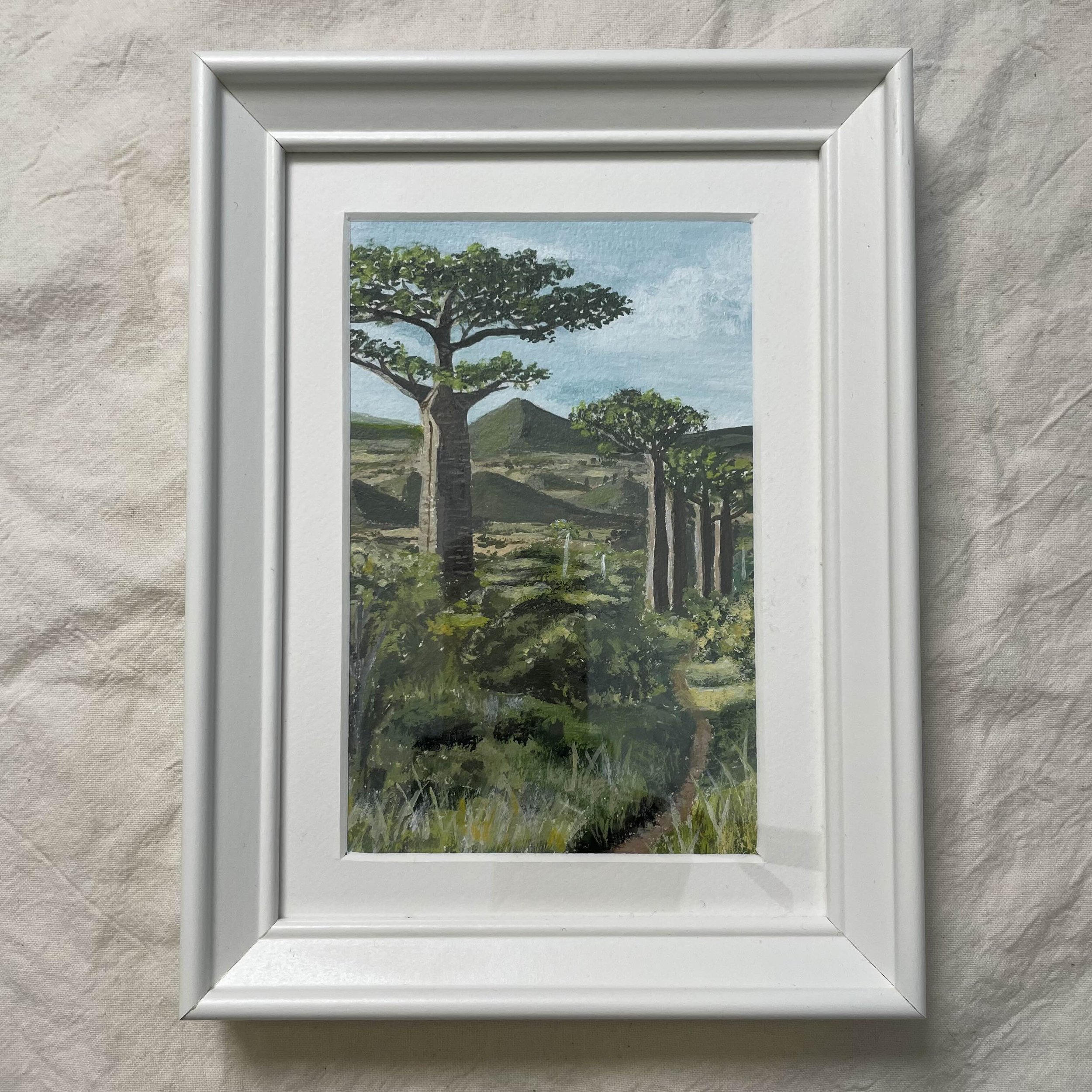 Avenue of the Baobabs - Madagascar, Peinture Originale