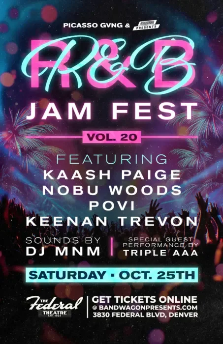 R&B Jam Fest Vol. 20 feat: Kaash Paige + Nobu Woods + Povi + Keenan Trevon + special guest performance by: Triple AAA