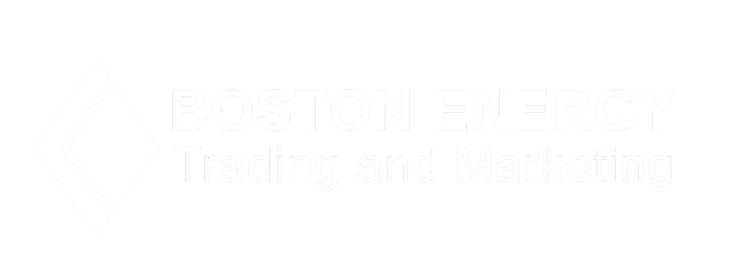 Logo of Boston Energy Trading and Marketing, featuring a black background, a white geometric design resembling a diamond, and white text.
