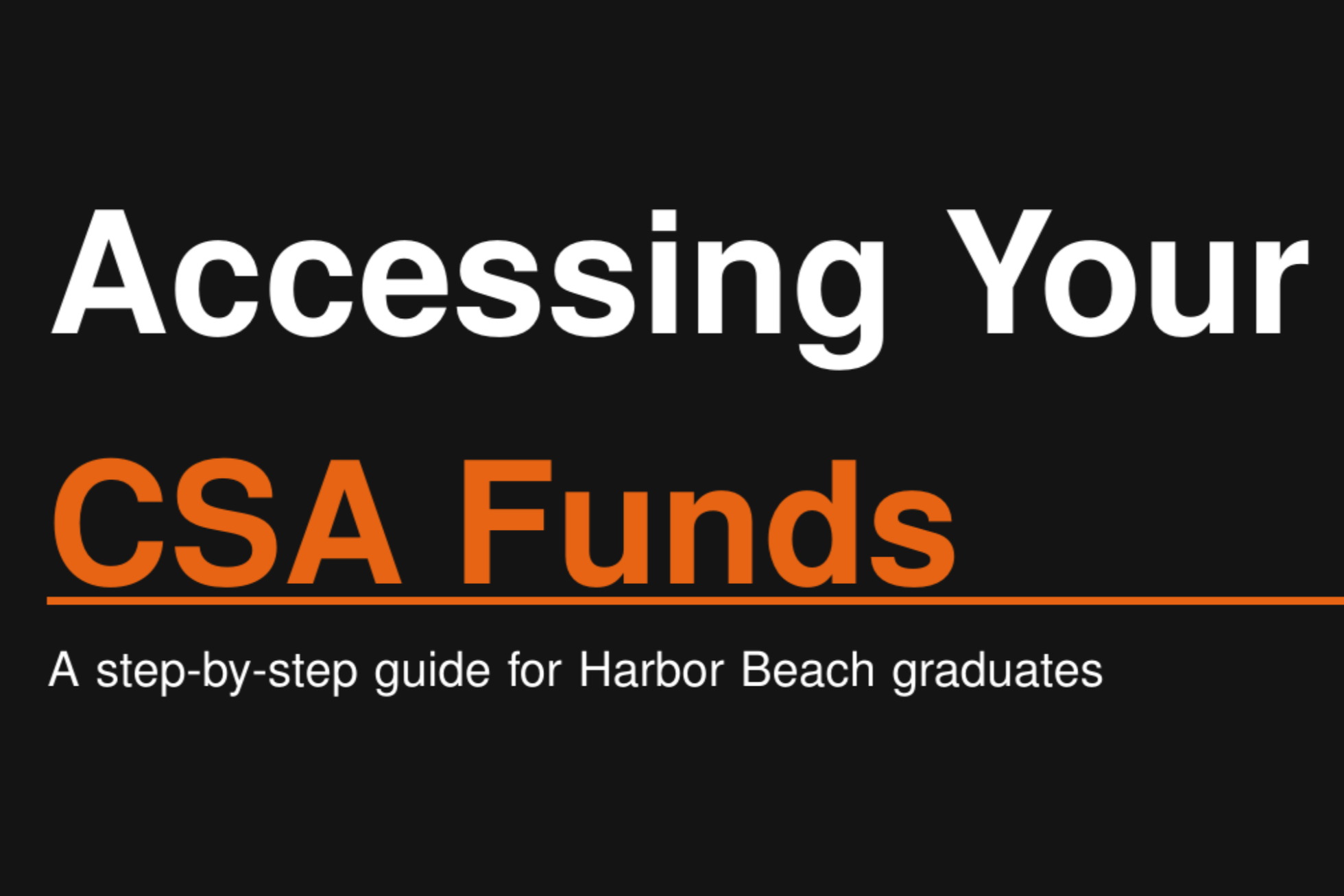 Accessing Your CSA Funds
