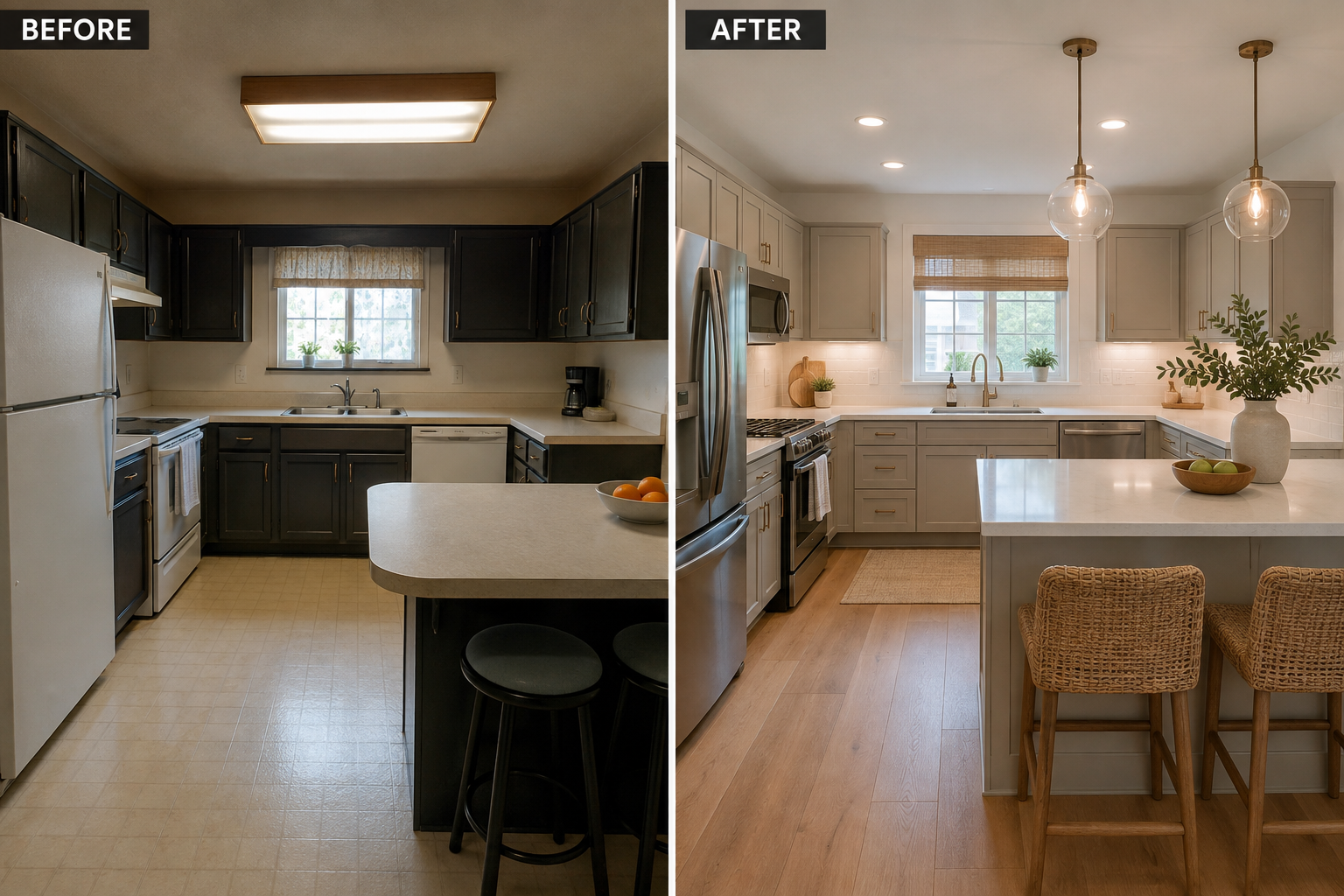 affordable kitchen renovation with before and after photos