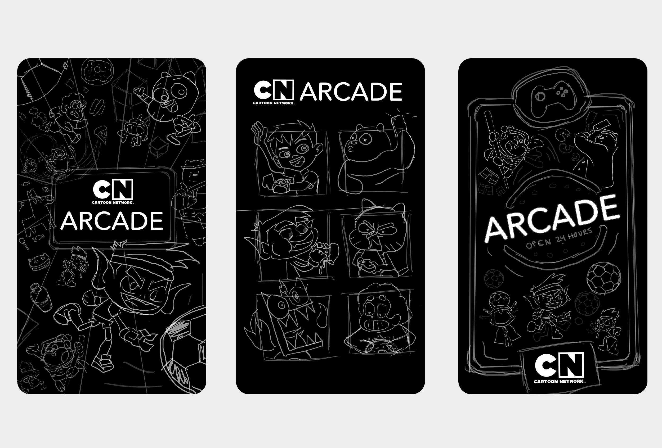 More App Keyart concept sketches