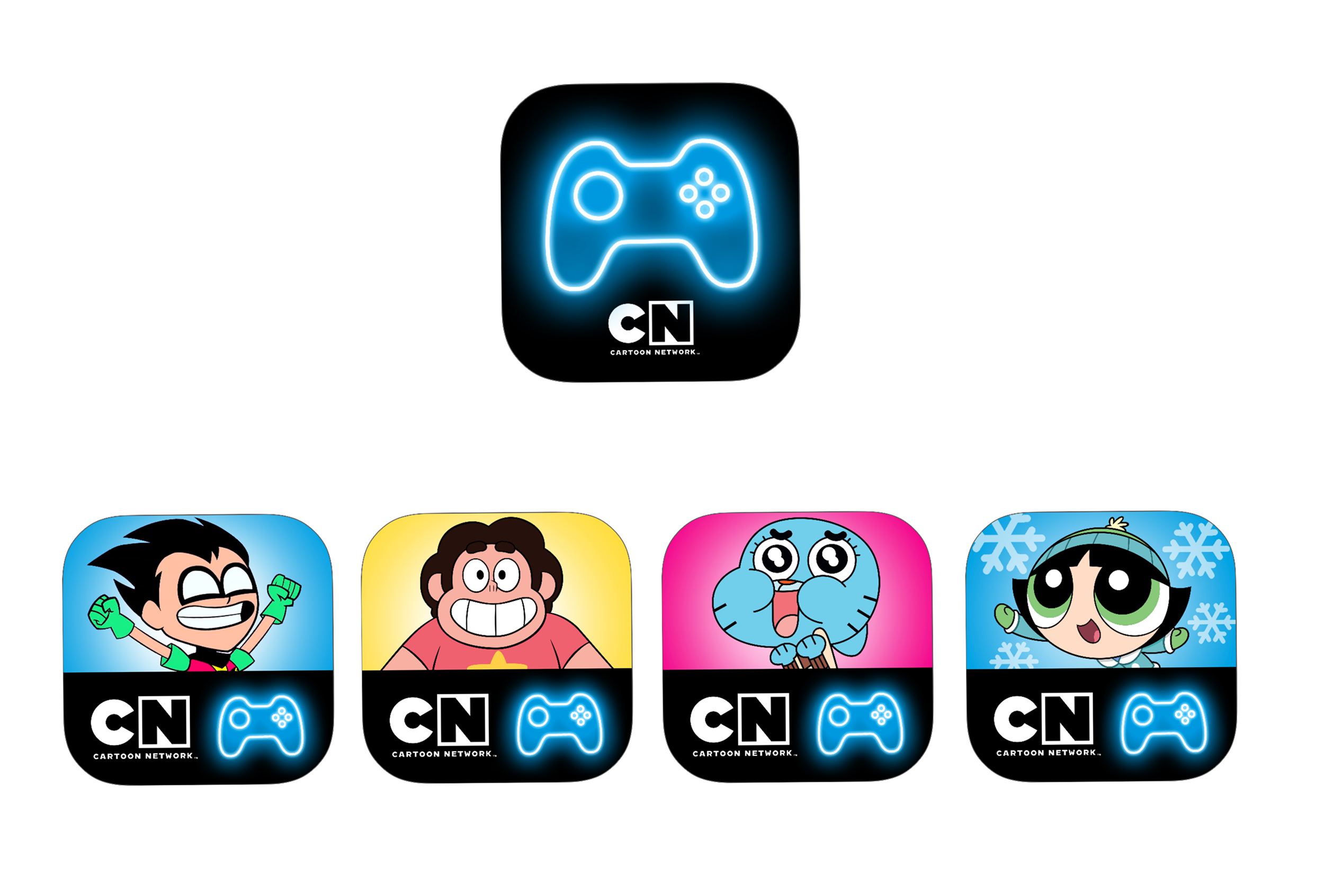 Final app icon and showcasing how we could use it alongside character art for special events (kids love character art!)