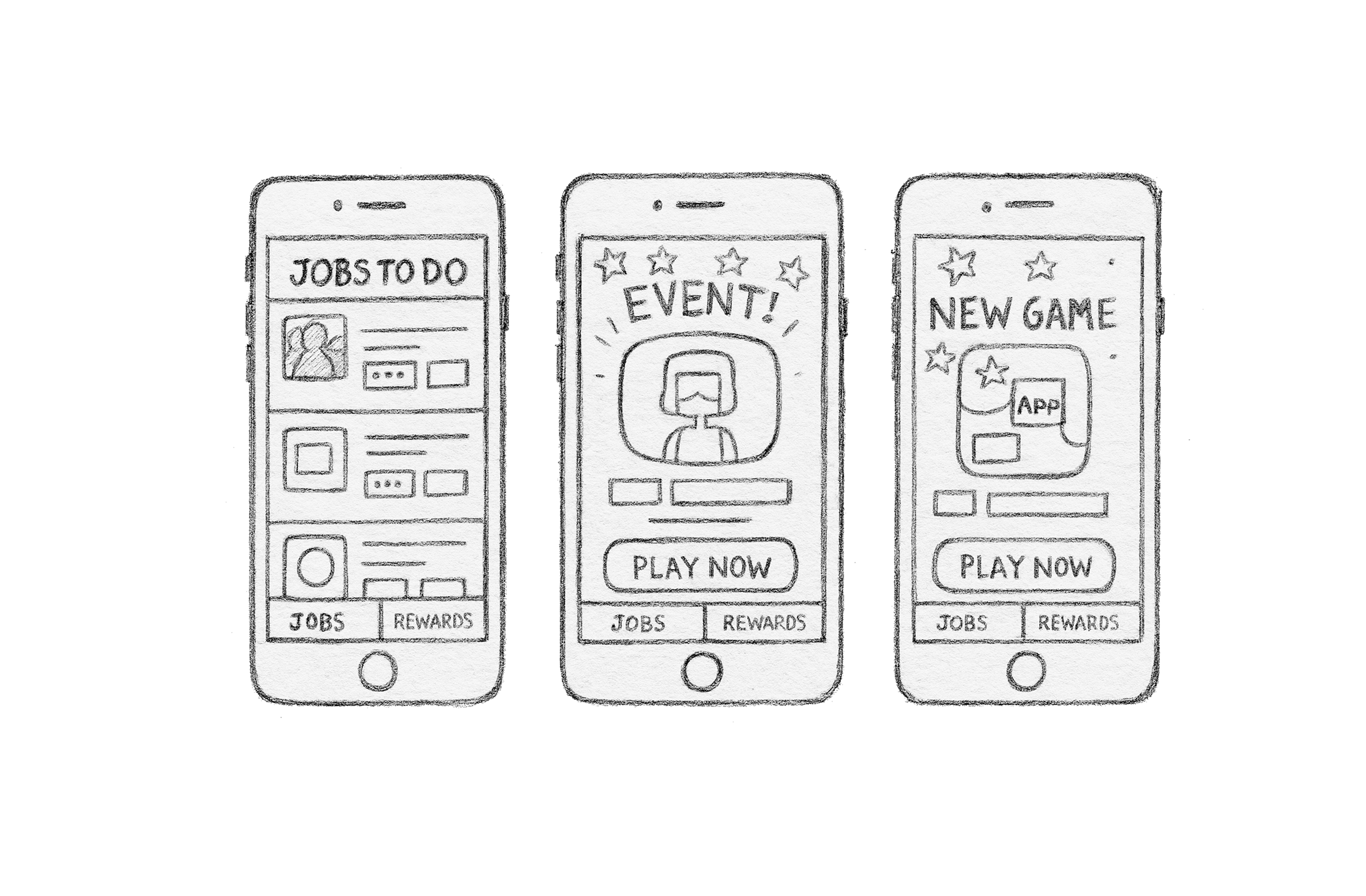 An example quick sketch of how you could send your figures on missions/jobs and doing so could grant the user games.