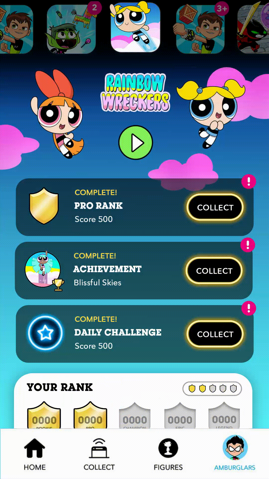 Showcasing how the user could browse and scroll through different games