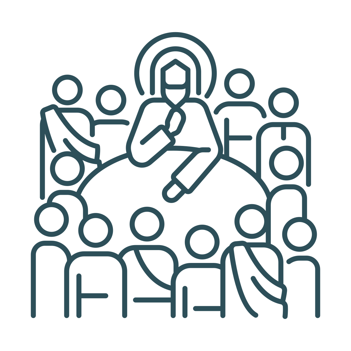 Jesus Disciples Gathered