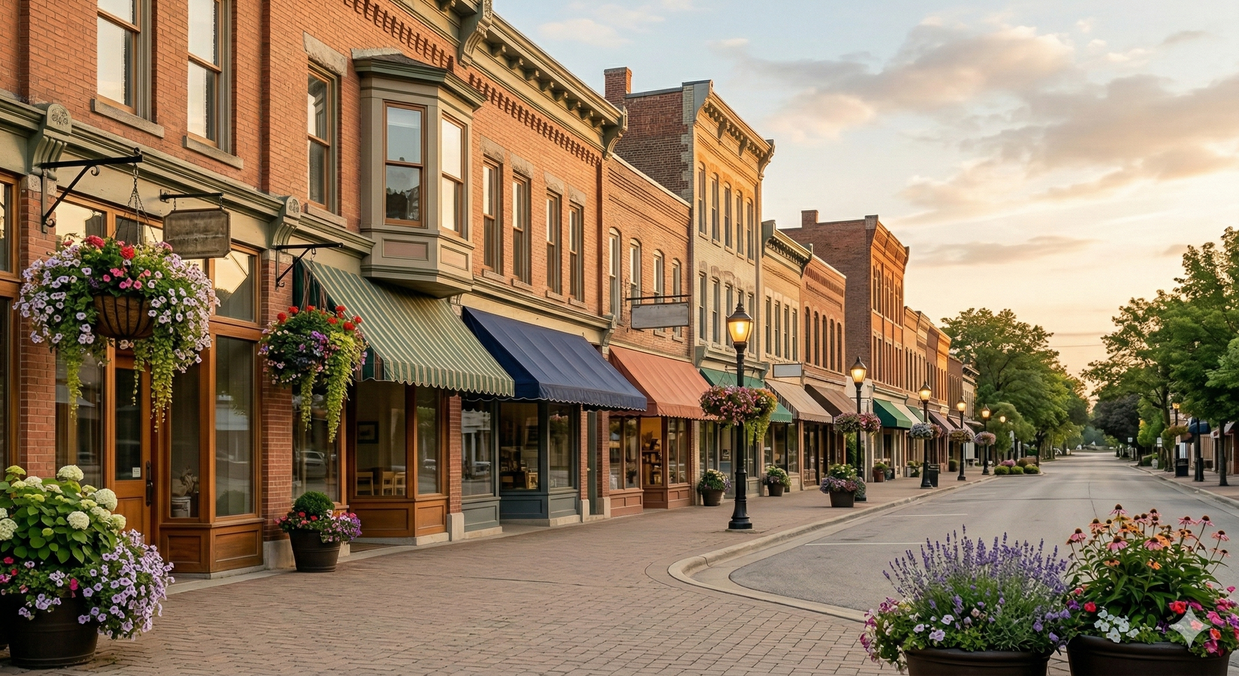 Well-maintained commercial building exterior in West Michigan with professional landscaping — business property maintenance by Boone Property Company