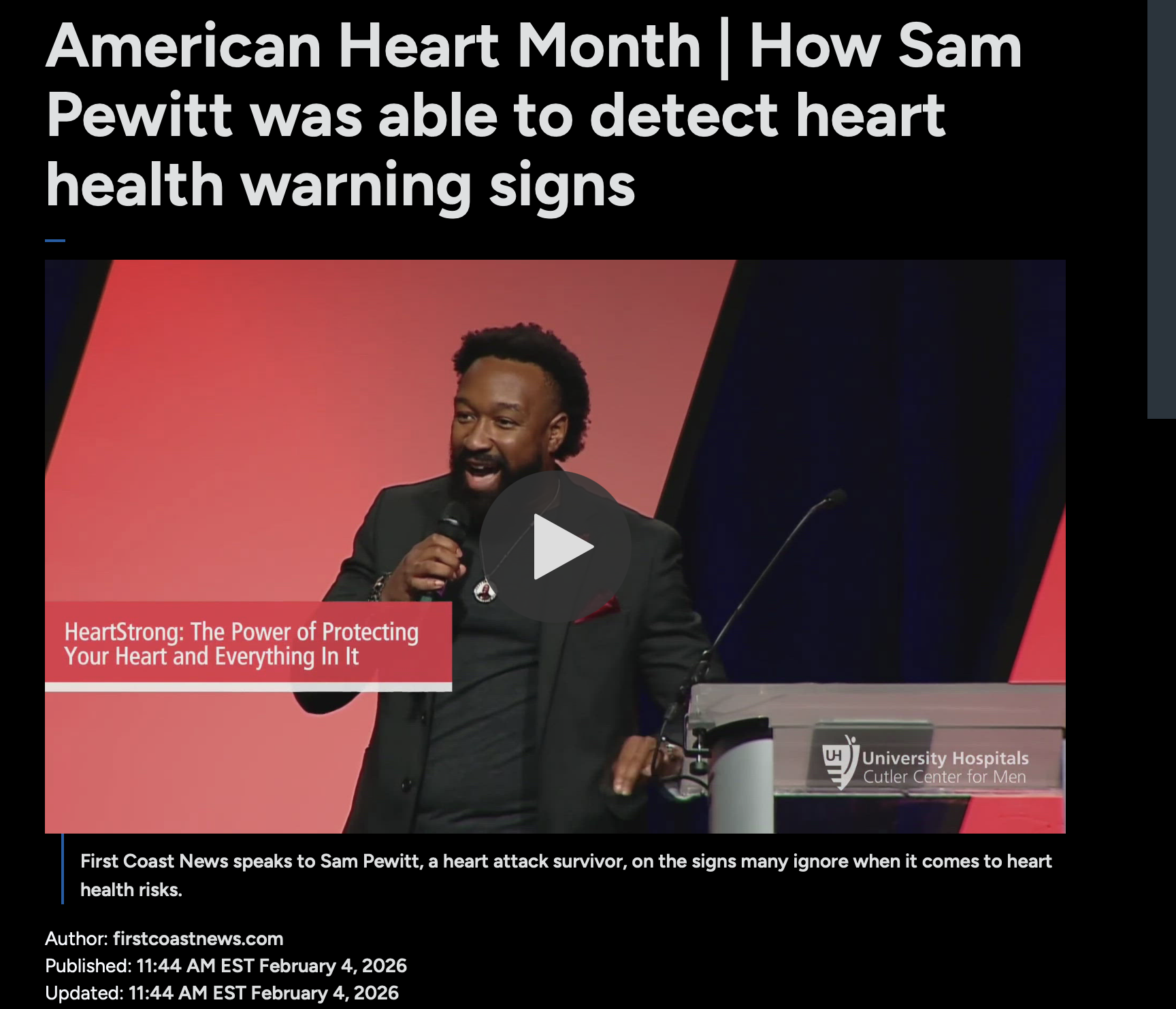 American Heart Month | How Sam Pewitt was able to detect heart health warning signs