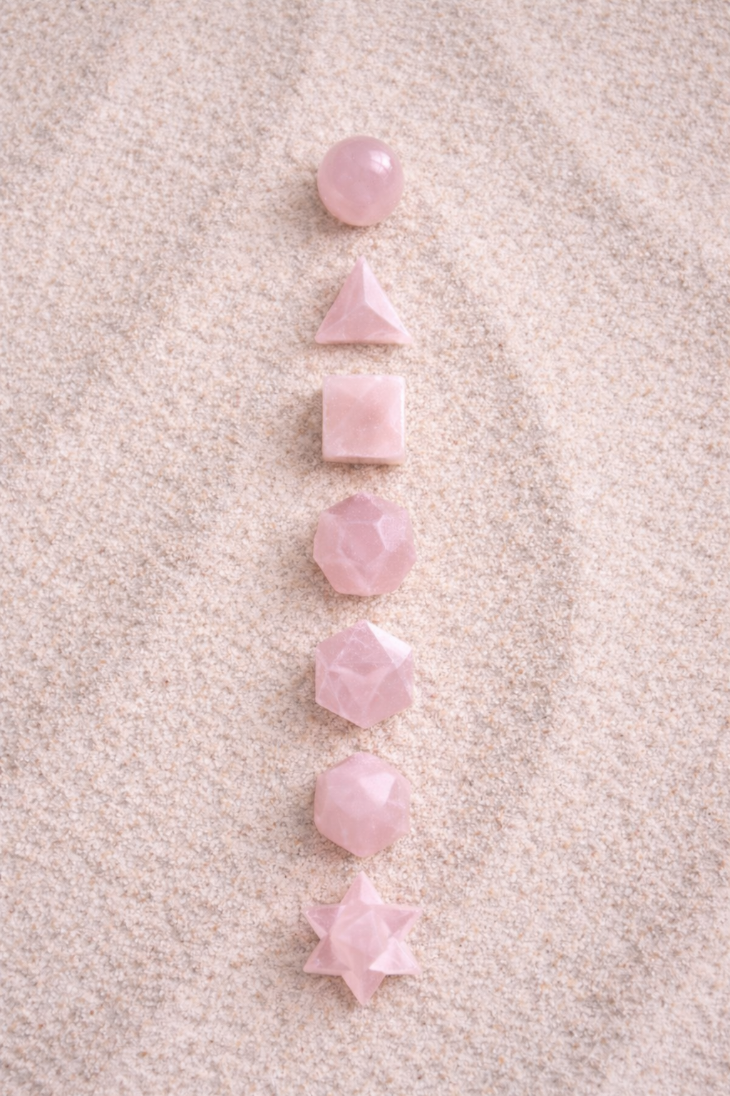 Rose Quartz · Sacred Geometry  Set  (7 PIECES)