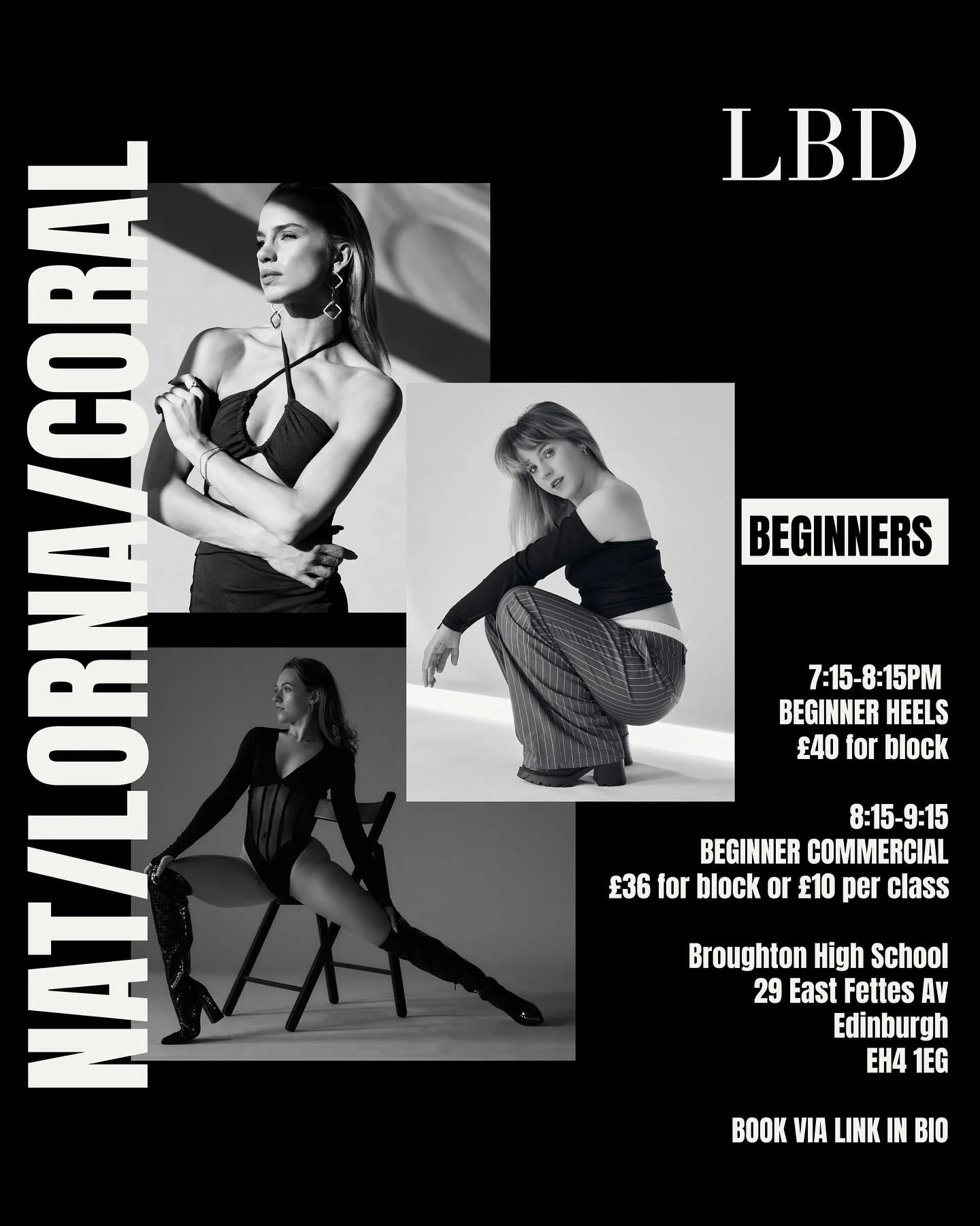 ✨ Wednesday Beginner classes ✨

Wednesdays at Broughton High School! 

Beginner Heels Choreography and brand new Beginner Commercial! 🤩 

Beginner classes are sold as monthly blocks - commercial will also be available for individual class bookings f