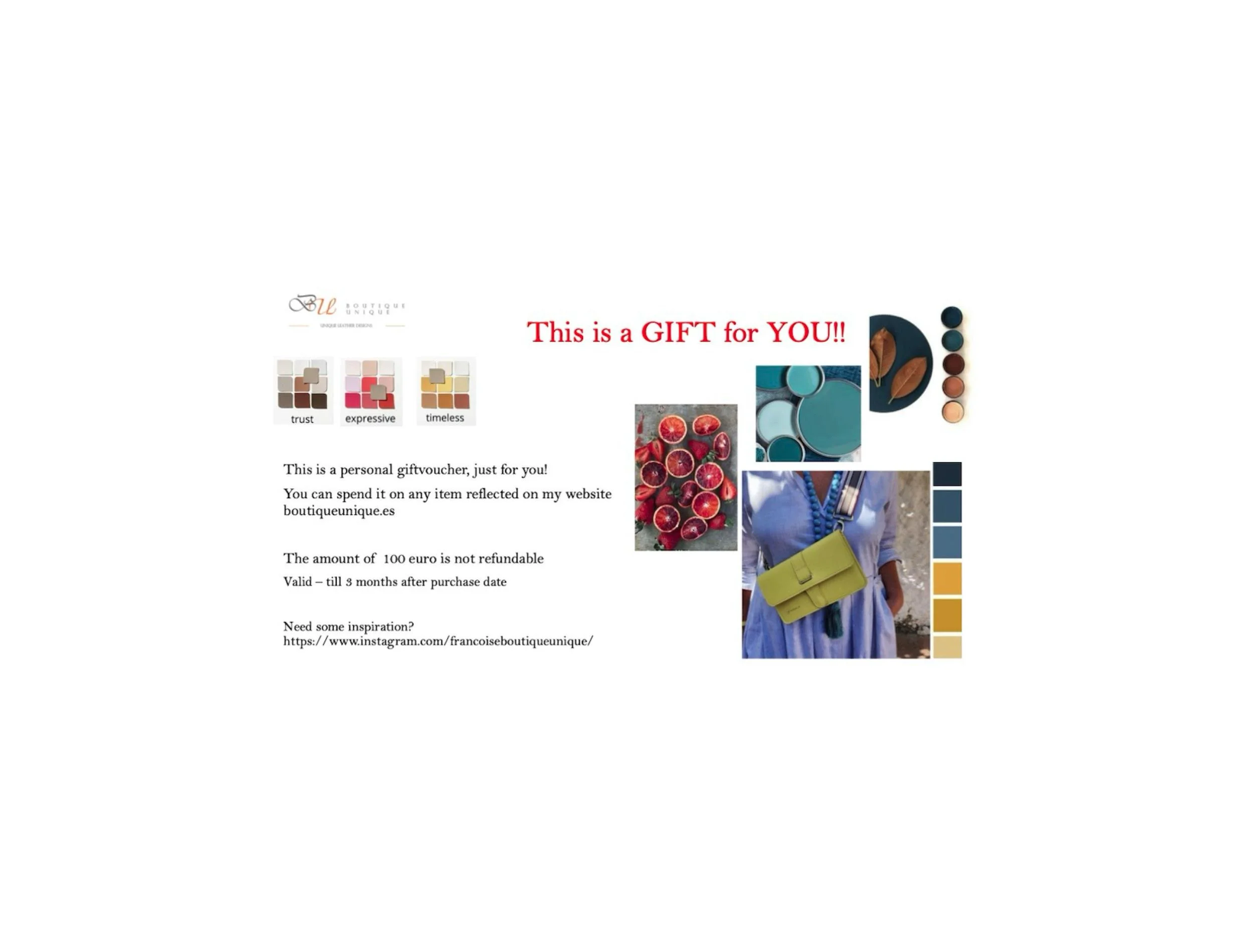 Boutique Unique Gift Card - 100EUR