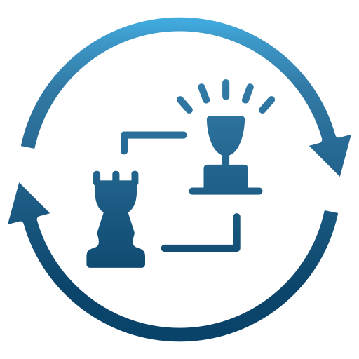 A diagram showing the process of moving a chess piece, featuring a rook and a pawn, surrounded by circular arrows indicating rotation or cycle.