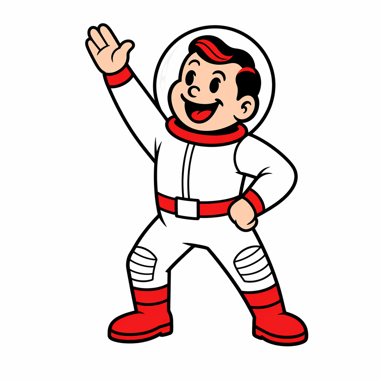 Saleshand mascot in astronaut suit, symbolising curiosity, exploration, and uncovering client problems through thoughtful sales questioning.