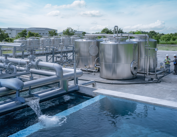 Chemical dosing system installed in a plant room