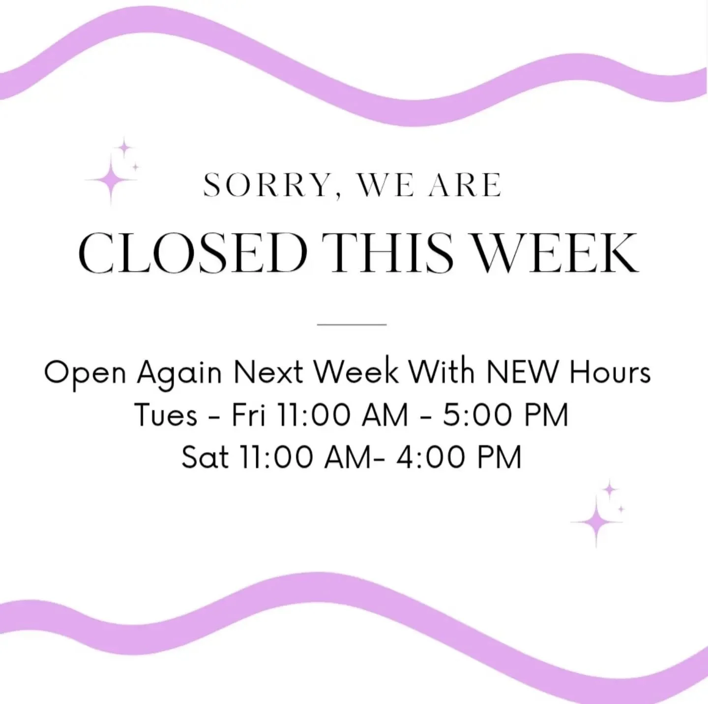 We are closed this week! We will reopen next week on Tuesday! That's right, you read that right. We are going to officially be open on Tuesdays. That means one more day of being able to shop for goodies at the shop. 
We will see you next week, until 
