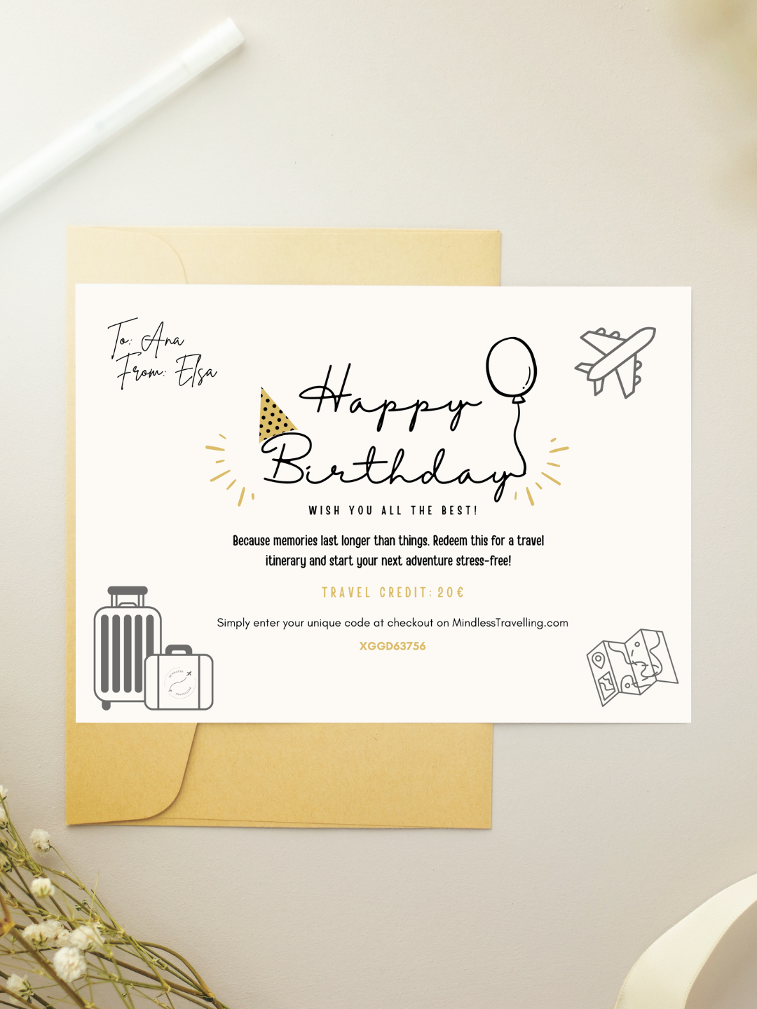 Mindless Travelling Birthday Voucher