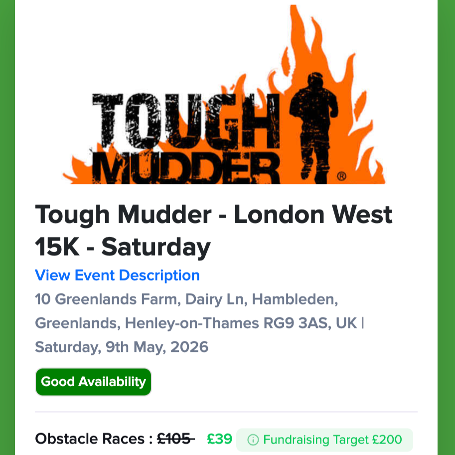 Tough Mudder - London West 15k May 2026
