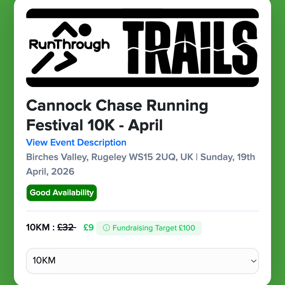 Cannock Chase Trail 10K April 2026