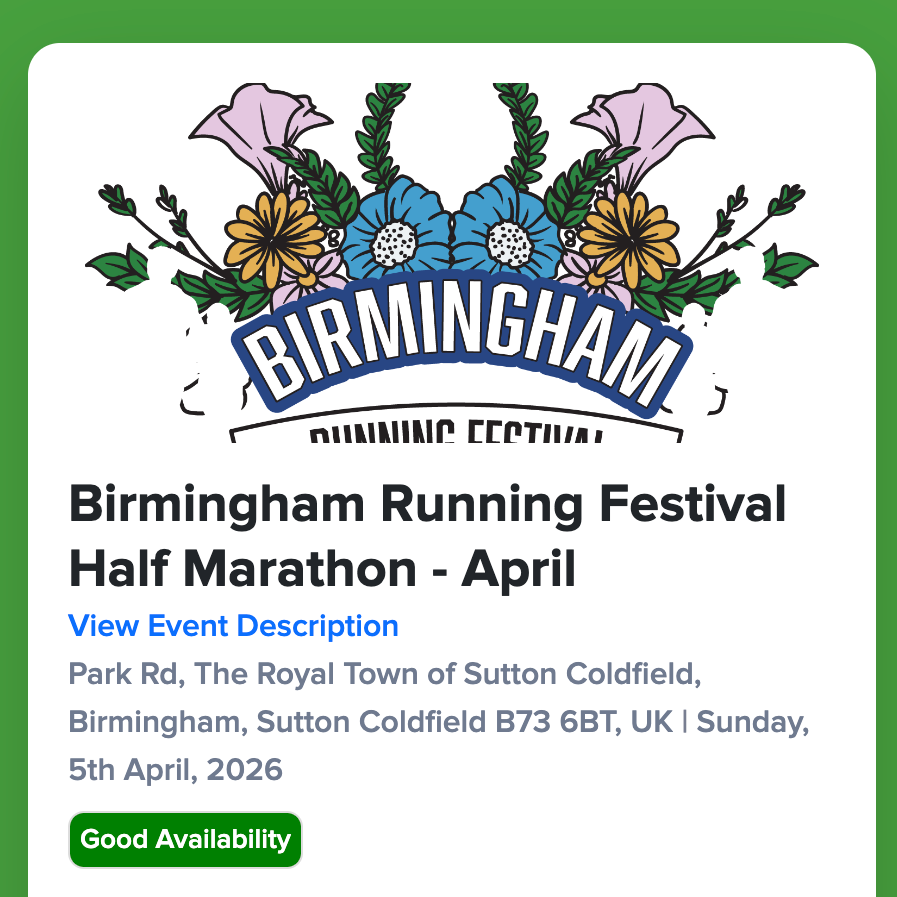 Birmingham Running Festival Half Marathon April 2026