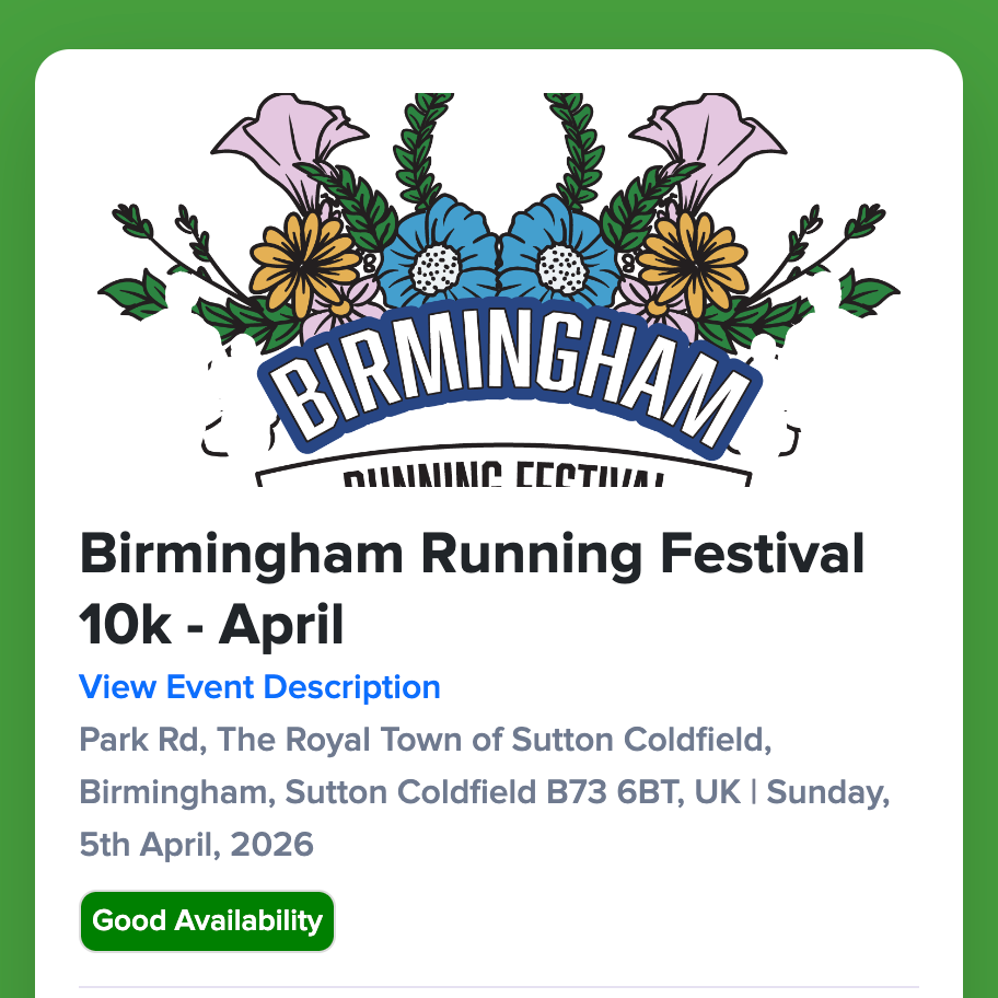 Birmingham Running Festival 10k April 2026