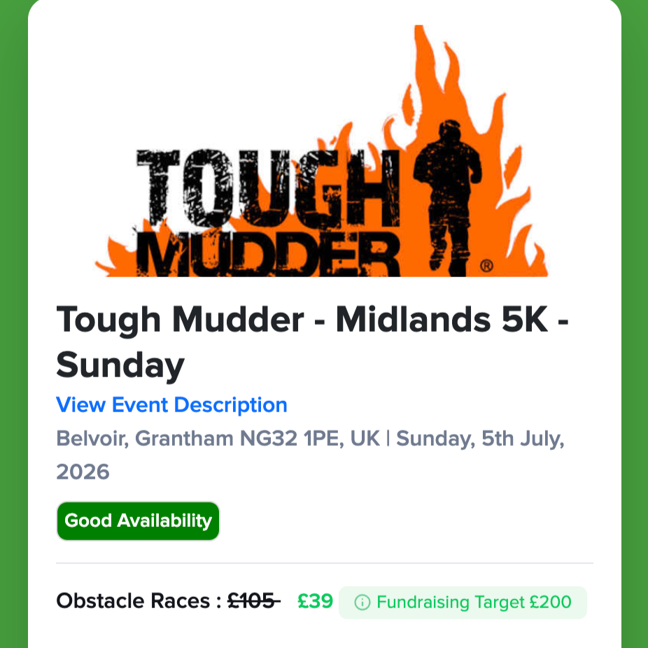 Tough Mudder - Midlands 5k July 2026