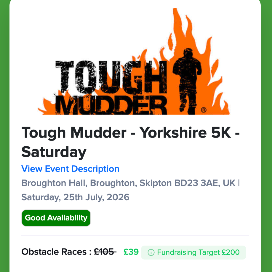 Tough Mudder - Yorkshire 5k July 2026