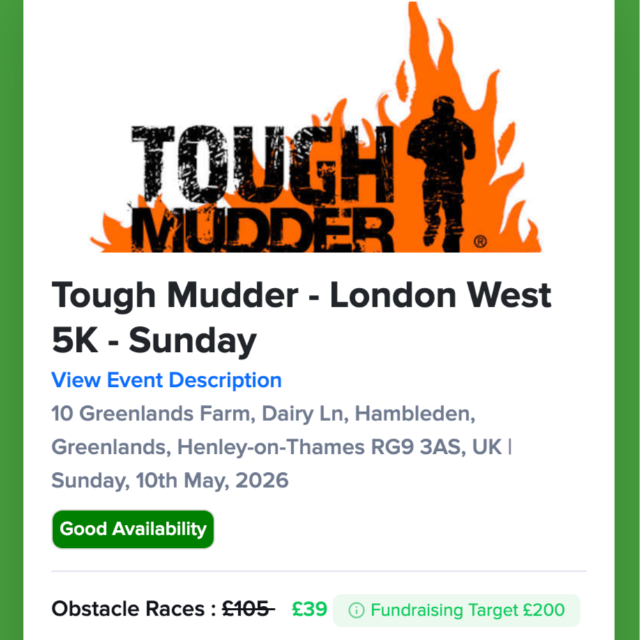 Tough Mudder - London West 5k May 2026