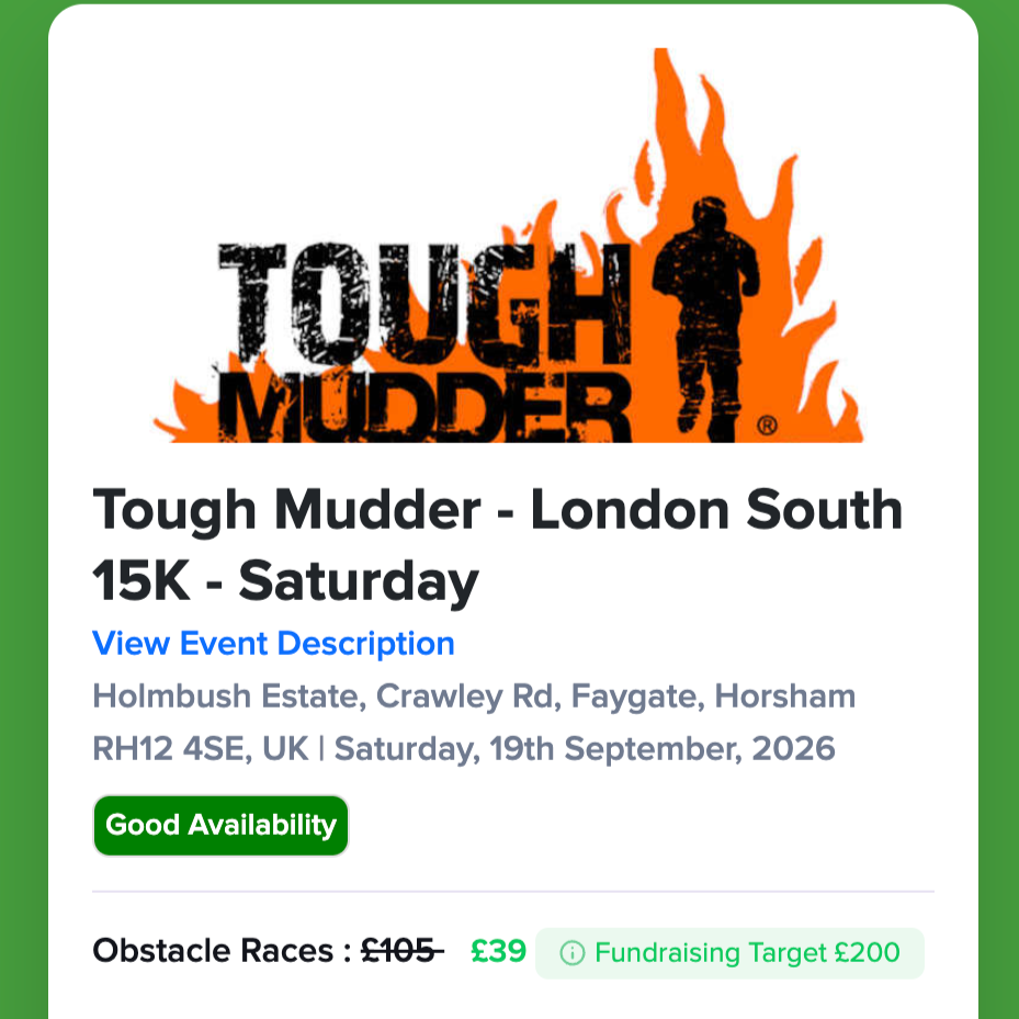 Tough Mudder - London South 15k Sept 2026