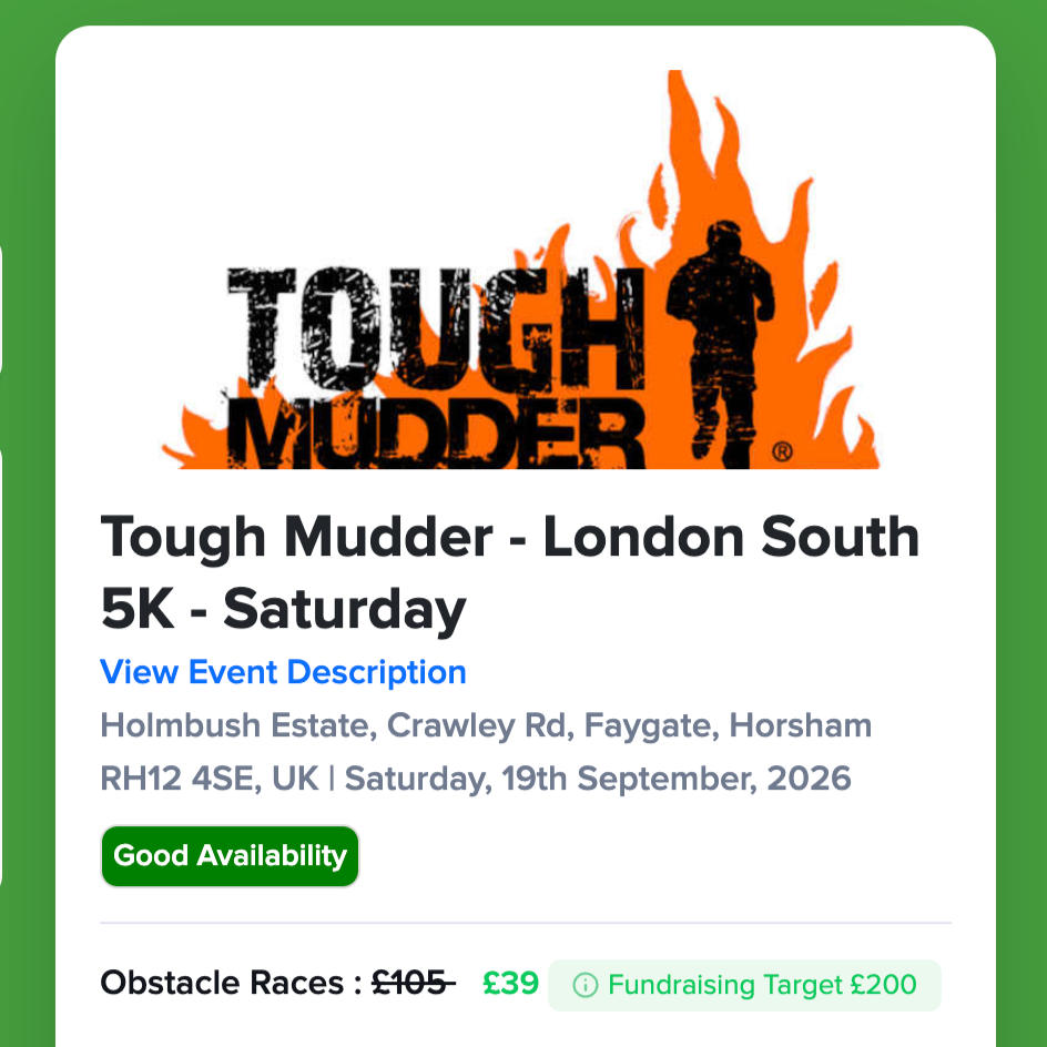 Tough Mudder - London South 5k Sept 2026