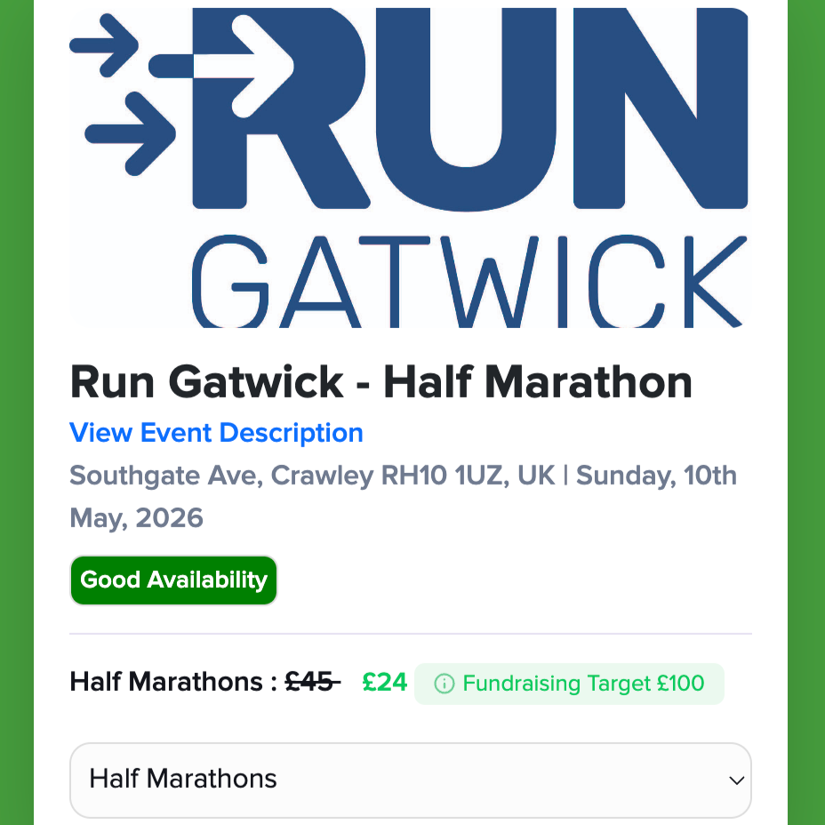 Run Gatwick - Half Marathon May 2026
