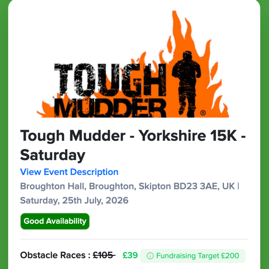 Tough Mudder - Yorkshire 15k July 2026