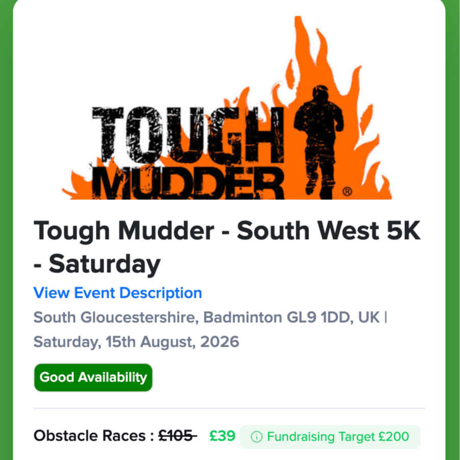 Tough Mudder - South West 5k Aug 2026