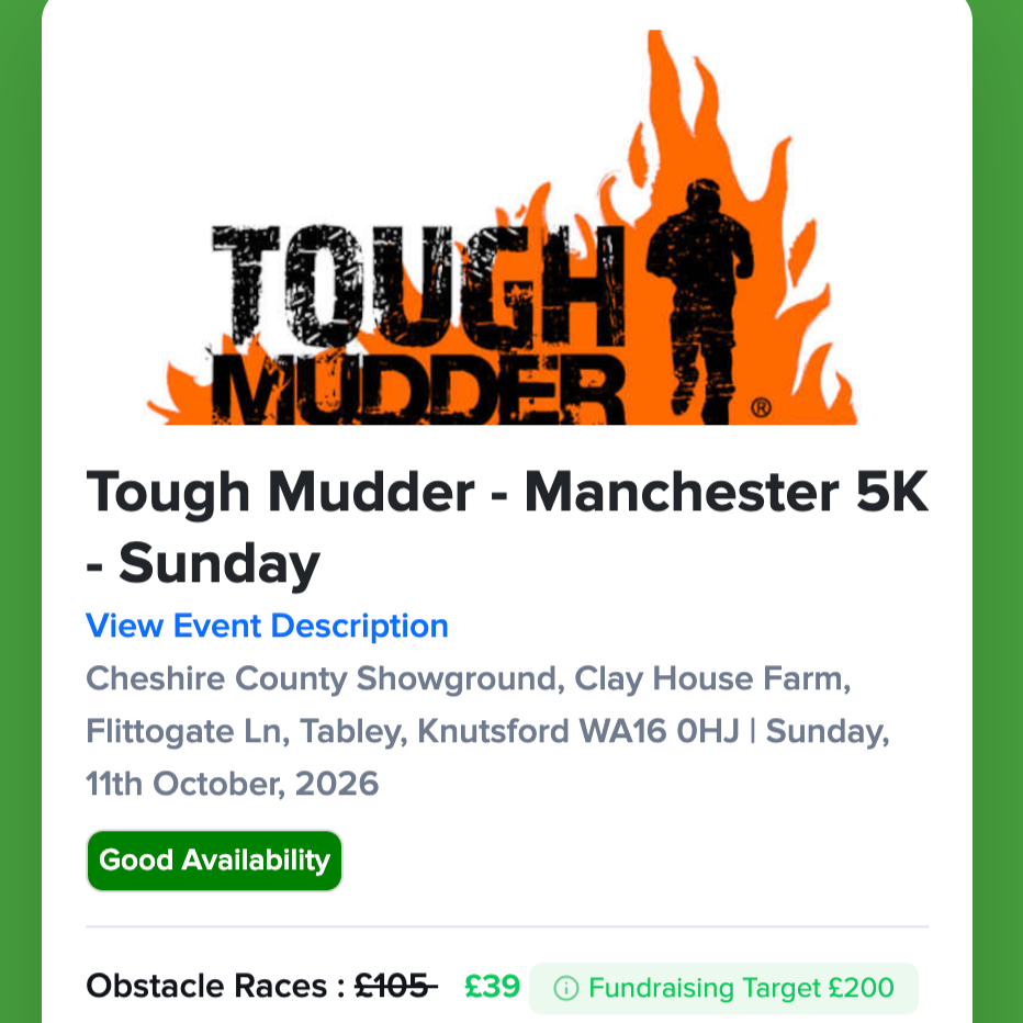 Tough Mudder - Manchester 5k Oct 2026